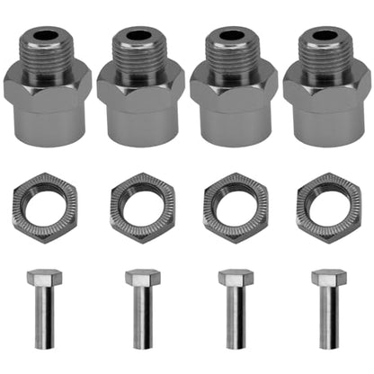 Aluminum Alloy 12mm to 17mm Wheel Hex Drive Hub Adapter Conversion 15mm Offset Extension for 1/10 Off-Road RC Car Monster Truck (Titanium) - color: Titanium