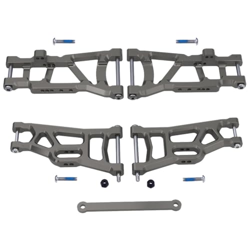 Hobbypark 4PCS Aluminum Front and Rear Suspension A-Arms & Tie Bar for 1/10 Traxxas Slash 2WD Upgrade Parts Hop Ups Replace 2555 3631 Anodized - color: Gray