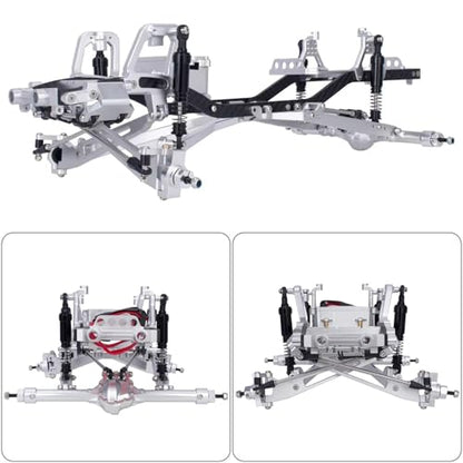 Twin I-Beam 2WD Pre-Runner CNC Aluminum Chassis Kit for 1/10 RC Crawler Axial SCX10 I II III Pro TRX4 Capra Upgrades (Silver) - color: Silver