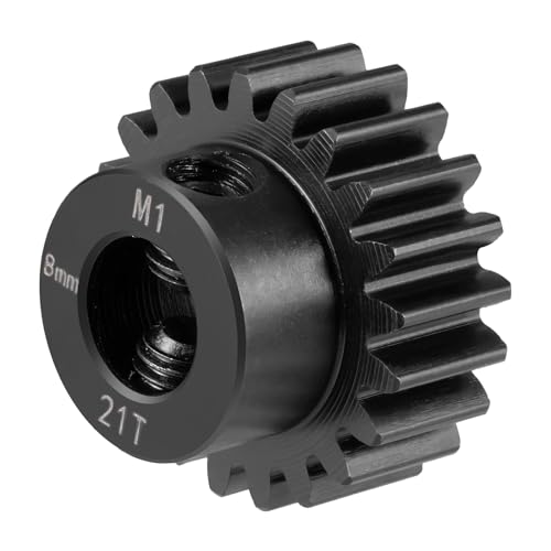 LSG 8mm M1 16T 17T 18T 19T 21T 24T 26T 27T 29T Steel Pinion Gear | for 1/5 X-MAXX RC Model Car Buggy Truck Hardened Steel 8mm Shaft Motor M1 Pitch Gears Upgrade Parts - size: 21T