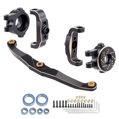 Brass Steering Blocks Knuckle, Caster Blocks C-Hubs, Steering Link Set Counterweight for Traxxas TRX4M Bronco Defender K10 F150 High Trail TRX4MT 1/18 Crawler