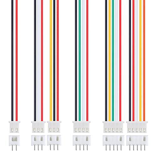 30 Pairs JST-XH Connector Kit, XH 2.54mm 2/3/4/5 Pin Header Male and Female Connectors Plug Adapter with Flat Wire Cable 150mm 24AWG Compatible with JST XH - size: 2/3/4/5pin Kit