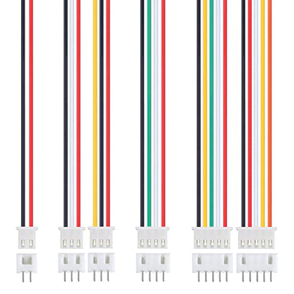 30 Pairs JST-XH Connector Kit, XH 2.54mm 2/3/4/5 Pin Header Male and Female Connectors Plug Adapter with Flat Wire Cable 150mm 24AWG Compatible with JST XH - size: 2/3/4/5pin Kit