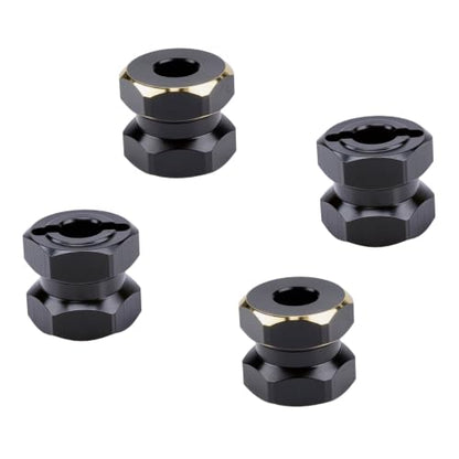12mm Brass Hex Hub Extension Adapter Upgrade for 1/10 SCX10 D90 | Fit 1/10 Axial SCX10 & D90 crawler vehicles. Widen wheel track for stability. Solid brass durable RC modification parts. - size: 12mm