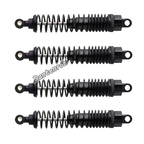 4Pack 1/10 RC Truck Car Adjustable Shock Absorber Damper 108004 Upgrade Parts 108mm Oil 108mm Oil Adjustable Alloy Aluminum Shock For 1:10 HSP 94188 94108 94111 Redcat Volcano (Black) - color: Black