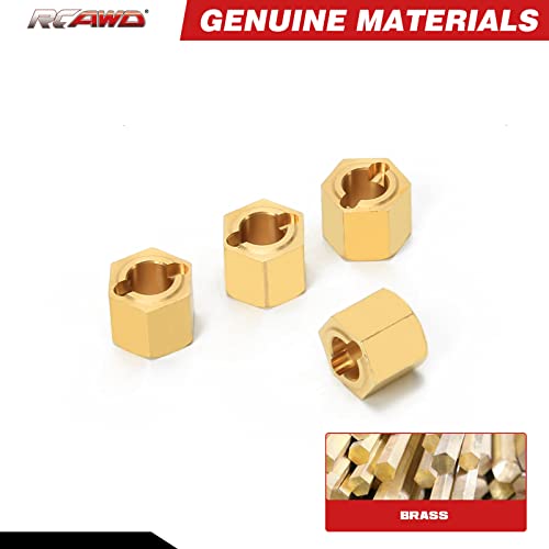 RCAWD for FMS FCX24 1/24 Upgrades, Thickened Brass Wheel Hex Hub Adaptors H7*6.2mm Parts Crawlers