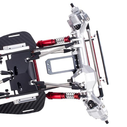 Performance Carbon LCG Chassis Kit with Brace Rock Sliders Delrin Skid Plate for 1/10 RC Crawler Comp Rigs SCX10 Capra Upgrade (Chassis Kit B) - style: Chassis Kit B
