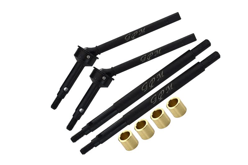 Medium Carbon Steel Front CVD Shaft and +5mm Rear Axle Shaft Set for Traxxas 1:18 TRX4M Ford Bronco Crawler 97074-1 / TRX4M Land Rover Defender 97054-1 / TRX4M K10 High Trail Crawler 97064-1 Upgrades