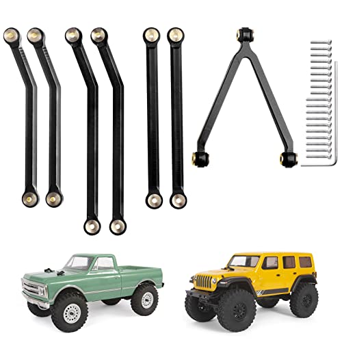 High Clearance Chassis Links Set for SCX24 Bronco JLU C10 AXI00001 AXI00002 Axial 1/24 RC Crawler Car (Black) - color: Black