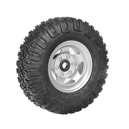 4PCS RC Car 1.55 Inch Tyres Aluminum Alloy Metal Beadlock Wheel Rim and Rubber Tires for 1/10 RC Crawler Car for Axial AX90069 D90 TF2 Tamiya CC01 LC70 MST JIMNY(85mm-5Spoke Silver) - color: 85mm-5Spoke Silver