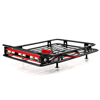 KYX Racing Metal Roof Rack 132x103mm w/LED Lamp Upgrades Parts Accessories for RC Crawler Car SCX10 II 90046 90047 SCX10 III Traxxas TRX4 TRX6 Redcat Gen8 Scout II