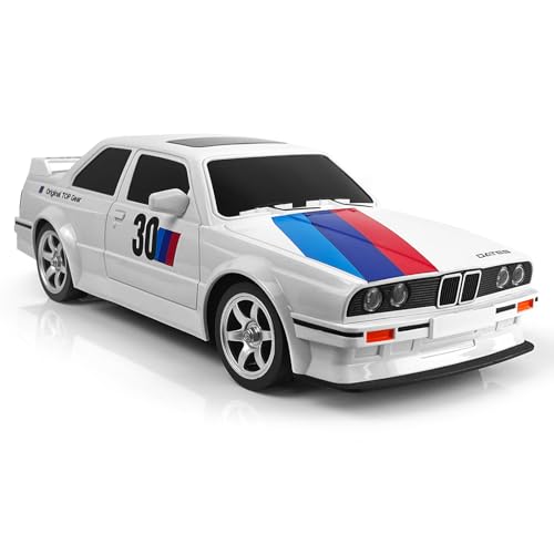 Remote Control Cars 1:16 Scale RC Drift Car 2.4Ghz 30KM/H High Speed 4WD RTR Racing Car with Drift Tires LED Lights 2PCS Rechargeable Batteries RC Sport Cars Toys for Adults Boys Girls Kids Gift - color: White