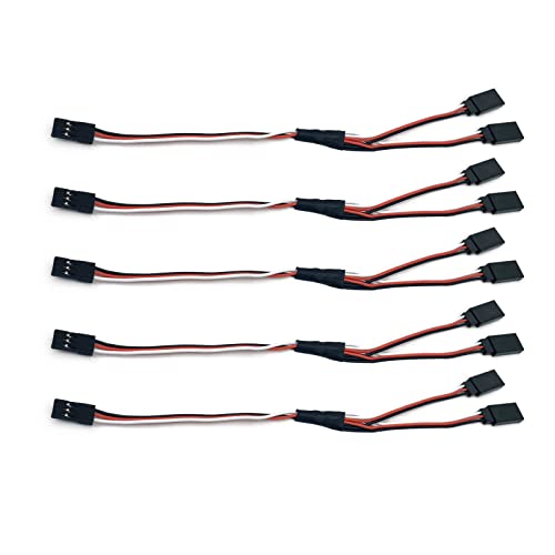 JR Servo Extension Cable Y Cables Y Harness Servo Extension Wire Lead for RC Cars Trucks Airplanes Servo Receiver Connection (1 Male to 2 Female) - style: 1 Male to 2 Female