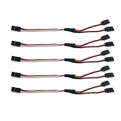 JR Servo Extension Cable Y Cables Y Harness Servo Extension Wire Lead for RC Cars Trucks Airplanes Servo Receiver Connection (1 Male to 2 Female) - style: 1 Male to 2 Female