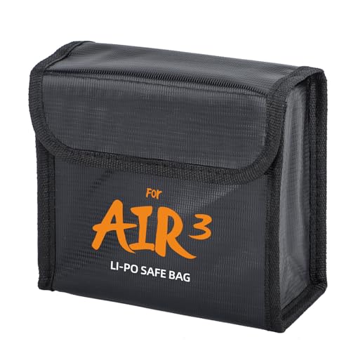 Battery Bag, Fireproof Explosion-Proof Lipo Battery Safe Bag Sleeve Lipo Guard Pouch Sack Charge Protection Bags For DJI Air 3 Drone (Three battery bag For DJI Air 3)