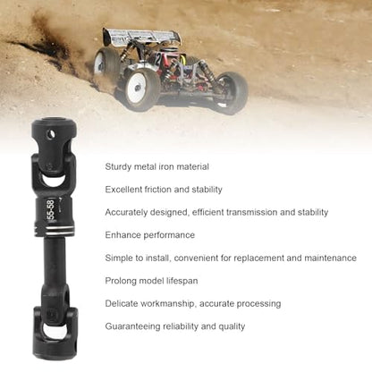 Drfeify RC Drive Shaft, Durable Metal Construction Includes Screws Crawler Drive Shaft 55-58MM for 1/10 Scale RC Cars Off-Road Rock Crawling Enthusiasts - size: 55-58MM