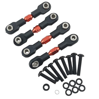 Adjustable Aluminum Pull Rod Set for 1/10 4-Tec Ford Mustang RWD (Red) | On-Road Drift,8348 10542,Turnbuckles,Steering Linkage,CNC Machined,High Strength,Precision Fit,Wear Resistant,RC Upgrade - color: Red