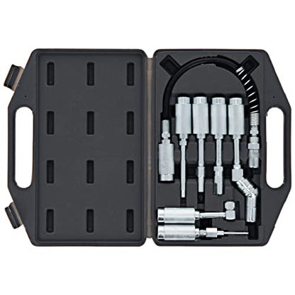 ABN Lube Accessory Kit - 7pc Automotive Universal Grease Coupler Kit and Grease Gun Attachments with Carrying Case