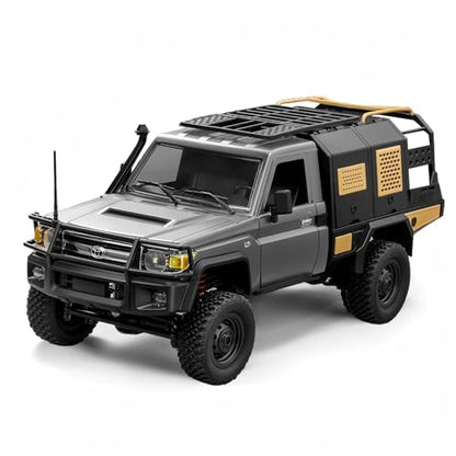 MN82S RC Rock Crawler, 2.4Ghz Toyota Remote Control Truck, 4WD 2 Speeds Switch RC Crawler Off-Road Pick-up with 2 Upgraded 1200mah Battery, 1/12 Scale Trucks (with Gift) - color: Grayy