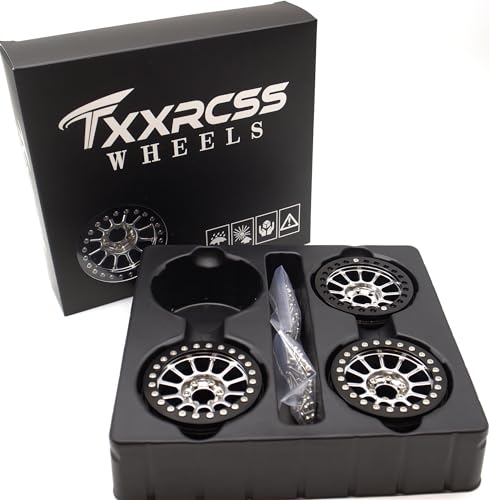 200g Super Heavy 2.2 Beadlock Wheels Rims for 1/10 RC Crawler 4pcs (Silver Black) - color: Silver Black