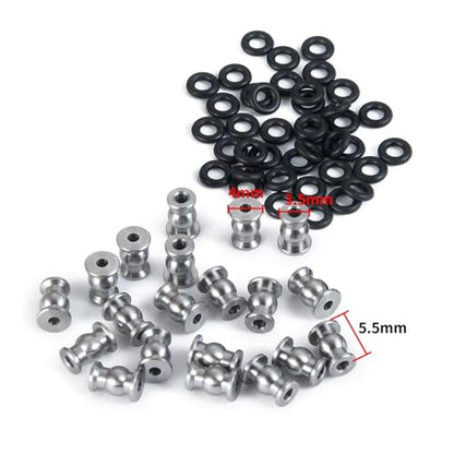 RC Modifications Spare Compatible with Axial for SCX24 for Deadbolt C10 for Gladiator 1/24 RC Car Upgrade Parts Metal Steering Link Rod Ball Joint Head End Set
