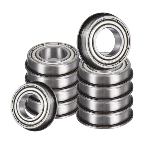 uxcell 5Pcs F6800ZZ Flanged Ball Bearings, 10 x 19 x 5mm Double Shielded Chrome Steel Deep Groove Bearing, ABEC5 - size: F6800ZZ 10 x 19 x 5mm