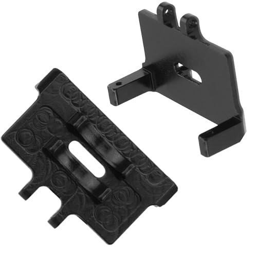 ShareGoo Aluminum Servo Mount Servo Horn w/Steering Link Set Upgrade Parts Compatible with Emax ES08MA II Servos Axial SCX24 1/24 RC Crawler (Black) - color: Black
