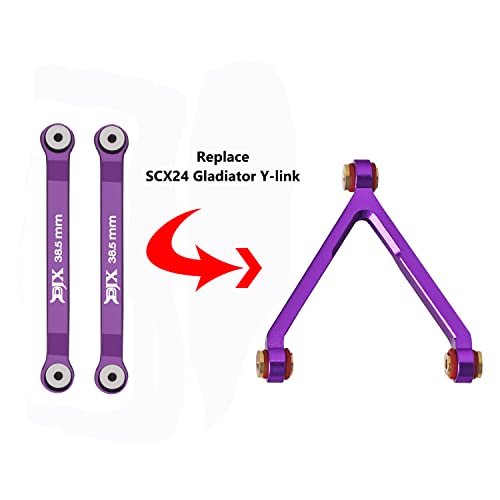 Aluminum High Clearance Chassis Links Set for Axial SCX24 Jeep JT Gladiator 1/24 RC Crawler Car(Purple) - color: Purple