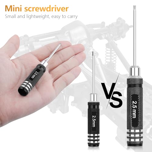 RC Tool Kit 7PCS Precision Hex Screwdriver Set | Hobby Tools W/0.9/1.27/1.3/1.5/2.0/2.5/3.0mm Hexagon Wrench RC Repair Tool Compatible with SCX24 Traxxas Redcat RC Trucks - color: Clear