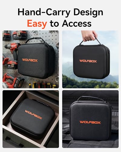 WOLFBOX Hard Carrying Case for MF100 Electric Air Duster [CASE ONLY, Device Not Included], Shockproof Travel Storage Bag for Compressed Air Blower & Accessories, Splash-Proof - size: SB100-MF100
