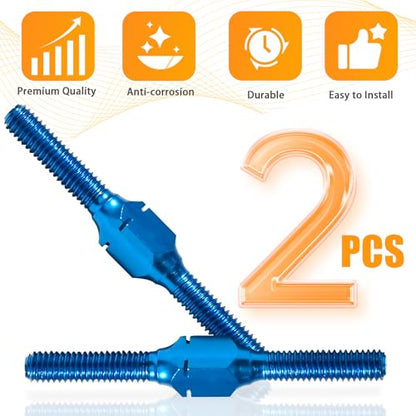 2PCS 3x32mm Aluminum Alloy Turnbuckle Shaft with M3 Threads, Push Rod Tie Rod Linkage Replacement for #54249, Compatible with 1/10 TAMIYA RC Crawlers Trucks On/Off-road Buggy Upgrade (Blue) - style: 2pcs-32mm #54249