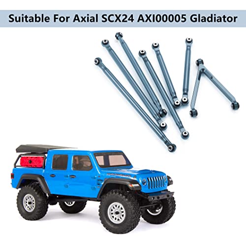 Maleonn RC Aluminum Alloy Suspension Links Rod Link Chassis Linkage for 1/24 RC Crawler Car SCX24 Links Upgrades AXI00005 Accessories - Titanium - color: Titanium