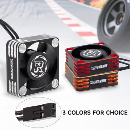 28000RPM RC Motor Heatsink ESC Cooling Fan, 30mm,2 Pack,Black | RC Model Heatsink for 1/8 1/10 1/12 Scale,RC Car,Truck,Buggy Truggy,540 550 Brushless Motor - color: Black