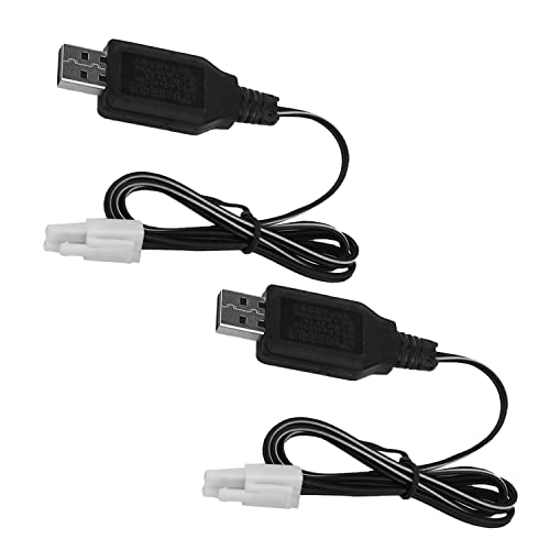 Heyiarbeit EL-2P Reverse USB Charging Cable for RC Car 4.8 V 250mA Ni-MH Ni-CD Battery 2pcs - size: EL-2P 2Pcs