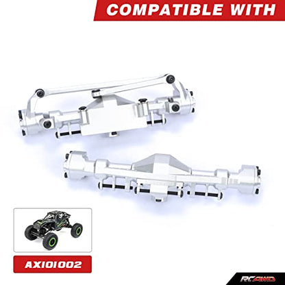RCAWD Front & Rear Axle Housing Without Gears, Rear & Steering Axle Assembled Upgrades for 1/18 Axial UTB18 Capra Trail Buggy Crawlers Aluminum Parts AXI218001 Silver - color: Silver