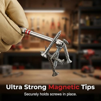 6PCS Pagoda Hex Screwdriver Bit Set Magnetic Steel 1/4" Hex Bits (1) | H1.5-H6 Hex Sizes,Heavy-Duty DIY & Workshop Use,Impact-Resistant,Anti-Wear, Fits Ratchet Wrench
