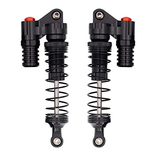 2PCS Aluminum Alloy 90mm High Strength Negative Pressure RC Car Shock Absorber Assembled Damper Compatible with Axial SCX10 D90 TRX-4 1/10 RC Rock Crawler Climb Car Truck (Black)