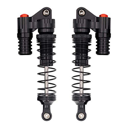2PCS Aluminum Alloy 90mm High Strength Negative Pressure RC Car Shock Absorber Assembled Damper Compatible with Axial SCX10 D90 TRX-4 1/10 RC Rock Crawler Climb Car Truck (Black)