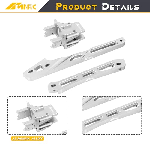 Alloy Center Differential Diff Mount & Front Rear Chassis Brace for Arrma 1/8 Kraton 6S 4X4 RTR V6 Series Upgrade Part Sliver - color: Sliver