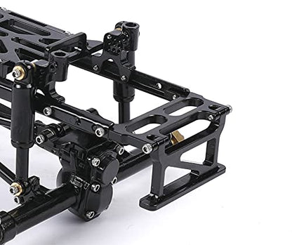 Aluminum Rear Body Shell Mount Parts for Axial SCX24 C10 1/24 RC Crawler Upgrades (Black) - color: Black