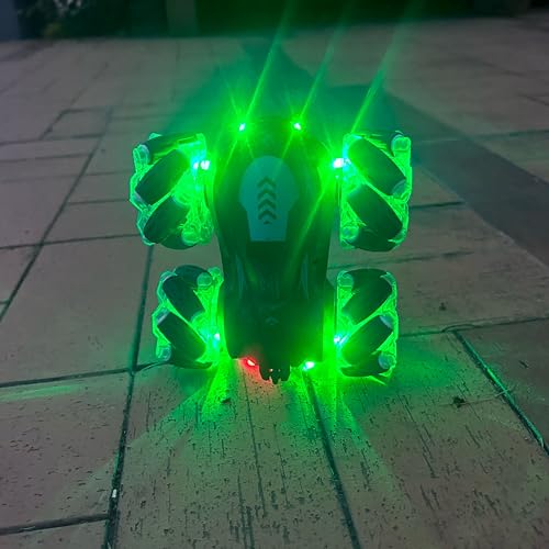 Gesture Sensing RC Stunt Car with Light, 2.4G 4WD Hand Controlled Gravity Remote Control Car Toy with 360° Flips Car for Boys Age 6 and Up Blue