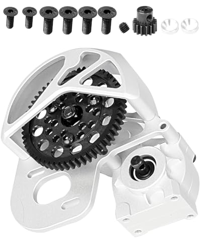 RC Aluminum Transmission Gearbox Upgrades Part for 1/10 Axia1 SCX10, SCX10 II 90046 90047 Wraith,AX10 RC Crawler car,Alloy Center Transmission Gearbox,Silver - color: Sliver(1pc)