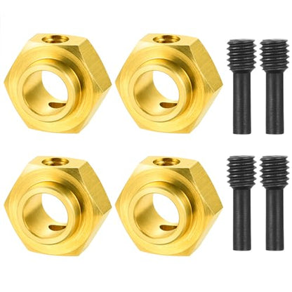 4Pcs Brass 12mm Wheel Hex Hubs Adapter, 5mm Thickness | 5mm, 8mm, 9mm, 10mm, 11mm, 12mm, Extension Combiner, Counterweight, For 1/10 Tra-xxas TRX4, RC Crawler Car - color: 5mm Thickness