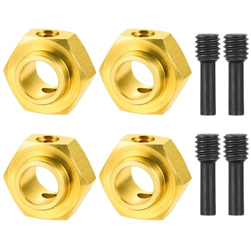 4Pcs Brass 12mm Wheel Hex Hubs Adapter, 5mm Thickness | 5mm, 8mm, 9mm, 10mm, 11mm, 12mm, Extension Combiner, Counterweight, For 1/10 Tra-xxas TRX4, RC Crawler Car - color: 5mm Thickness