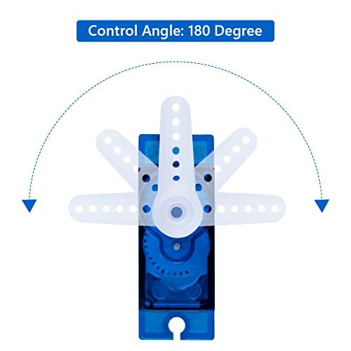 Hosyond 10 Pack Servo Motors SG90 9G Micro Servo for RC Robot Helicopter Airplane Boat Remote Control Toys, Servo for Arduino Project, Blue - size: SG90 x 10
