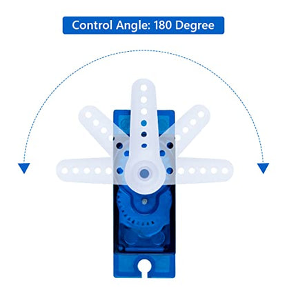 Hosyond 10 Pack Servo Motors SG90 9G Micro Servo for RC Robot Helicopter Airplane Boat Remote Control Toys, Servo for Arduino Project, Blue - size: SG90 x 10