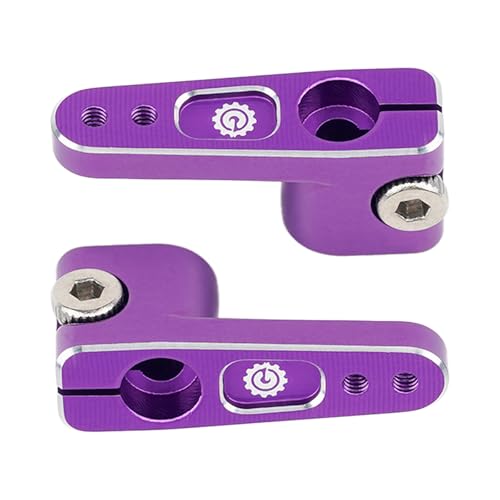 2PCS 15T SCX24 Servo Horn for EMAX ES08MA Suitable for Axial SCX24 AX24 90081 Etc 1/24 RC Crawler Car Upgrades (Purple) - color: Purple