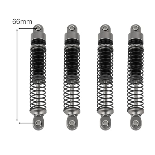 53mm 59mm 66mm 78mm Aluminum Long Threaded Shocks Absorbers Oil Damper for 1/18 RC Crawler TRX4M TRX-4M KUpgrade Parts (66mm-gray) - color: 66mm-gray