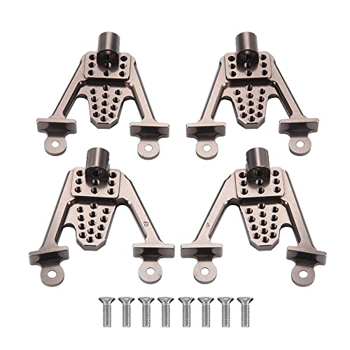 4PCS Aluminum Front & Rear Shock Tower Hoops, Titanium | Bracket Mount, Upgrade Parts, For Axial SCX10 1/10 Scale, Crawlers Truck Car - color: Titanium