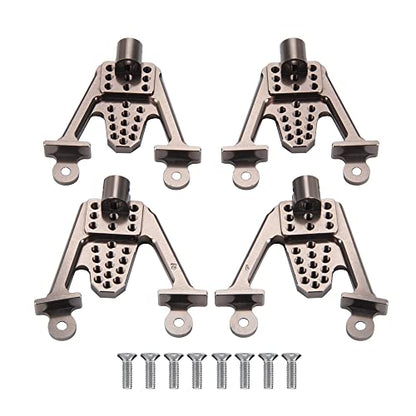 4PCS Aluminum Front & Rear Shock Tower Hoops, Titanium | Bracket Mount, Upgrade Parts, For Axial SCX10 1/10 Scale, Crawlers Truck Car - color: Titanium